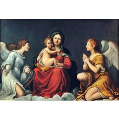 Madonna with Child and Angels Painting Reproduction
