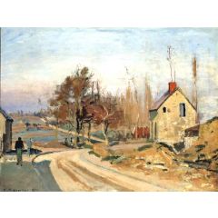 Road from Osny to Pontoise, Hoar Frost Painting Reproduction