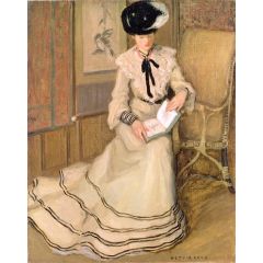 Girl Reading Painting Reproduction
