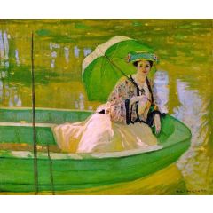 Lady with Parasol Painting Reproduction