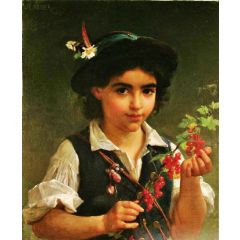 Boy with Berries Painting Reproduction