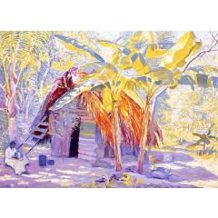 Native Hut, Jamaica Painting Reproduction