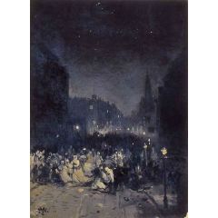 Street Scene Painting Reproduction