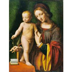The Virgin and Child with a Columbine Painting Reproduction