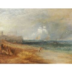 View of the Beach at Margate Painting Reproduction