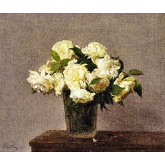 White Roses in a Vase Painting Reproduction