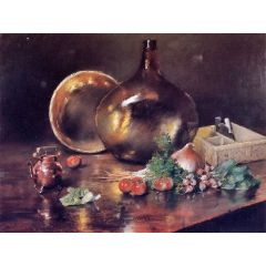 Still Life, Brass and Glass Painting Reproduction
