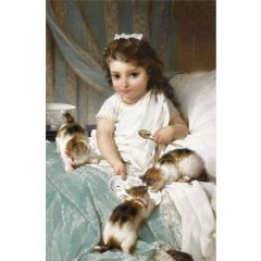 Feeding New Friends Painting Reproduction
