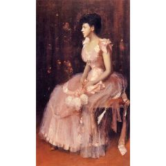 Portrait of a Lady in Pink, also known as Lady in Pink, Portrait of Mrs. Leslie Cotton Painting Reproduction