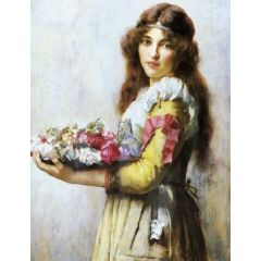 A Bouquet of Flowers Painting Reproduction