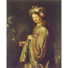 Saskia Dressed as Flora Painting Reproduction