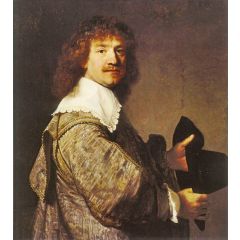 Portrait of a Man Holding a Hat Painting Reproduction