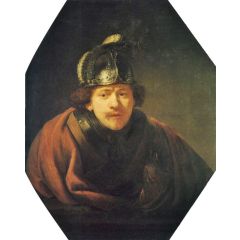 Self Portrait with Helmet Painting Reproduction