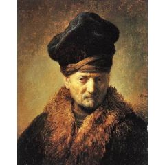 Bust of an Old Man in a Fur Cap Painting Reproduction