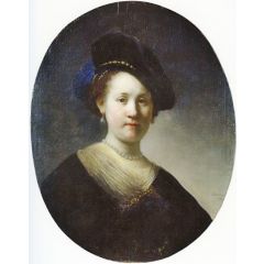 Bust of a Young Woman in a Cap Painting Reproduction