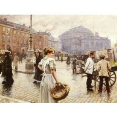 A View of Kongens Nytorv, Copenhagen Painting Reproduction