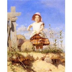 Gathering Flowers Painting Reproduction