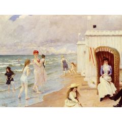 The Day at the Beach Painting Reproduction