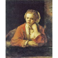 Young Woman at a Window Painting Reproduction