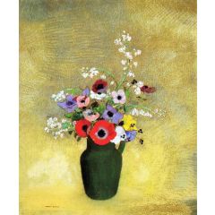 Flowers in a Green Pitcher Painting Reproduction