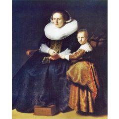 Susanna van Collen, Wife of Jean Pellicorne with Her Daughter Anna Painting Reproduction