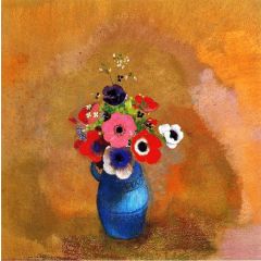 Anemonies in a Blue Vase Painting Reproduction