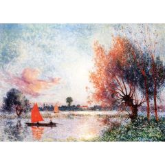 Sailboat on a Pond Painting Reproduction