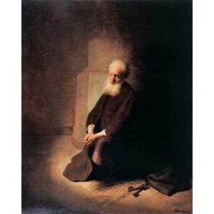 Apostle Peter Kneeling in Prison Painting Reproduction