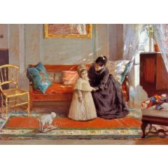 I am Going to See Grandma, also known as Mrs. Chase and Child Painting Reproduction