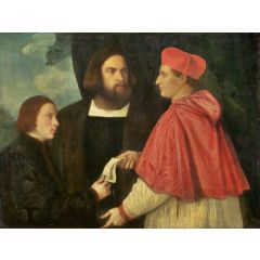 Girolamo and Cardinal Marco Corner Investing Marco, Abbot of Carrara with His Benefice Painting Reproduction