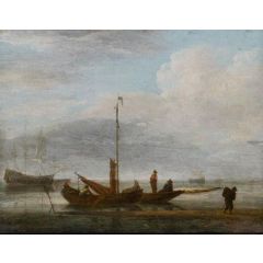 Boat on the Seashore Painting Reproduction