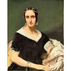 Portrait of a Young Woman with Pearl Necklaces Painting Reproduction