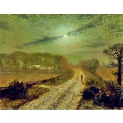 A Moonlit Landscape Painting Reproduction