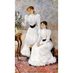 Portrait of Judithy and Gabrielle Painting Reproduction