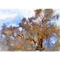 Treetops against Sky Painting Reproduction