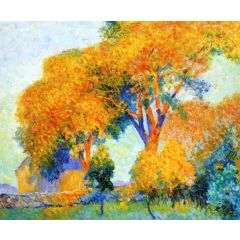 Sunlit Trees Painting Reproduction