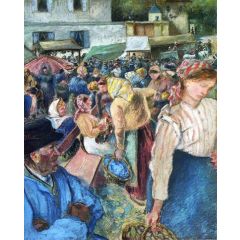 Poultry Market, Pontoise Painting Reproduction