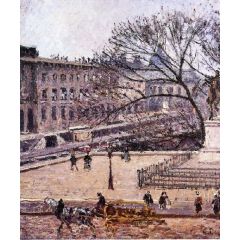 The Treasury and the Academy, Gray Weather Painting Reproduction