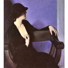 Study of Woman in Black Painting Reproduction