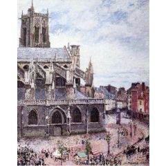 The Church of Saint-Jacues, Dieppe, Rainy Weather Painting Reproduction