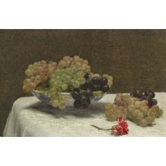 Still Life with Grapes and a Carnation Painting Reproduction