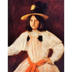 The Red Sash, also known as Portrait of the Artist’s Daughter Painting Reproduction