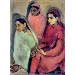 Three Girls Painting Reproduction