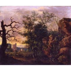 Landscape with Bare Tree Painting Reproduction