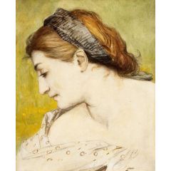 Young Woman in Profile Painting Reproduction