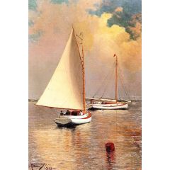 Cat Boats Painting Reproduction