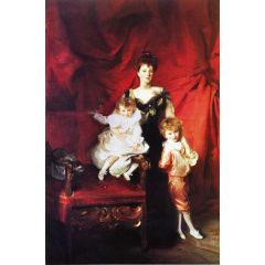 Mrs. Cazalet and Children, Edward and Victor Painting Reproduction