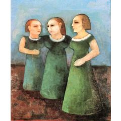 Three Women Painting Reproduction