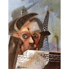 Self-Portrait in a Surreal Landscape Painting Reproduction