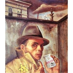 Self Portrait with Jewish Identity Card Painting Reproduction